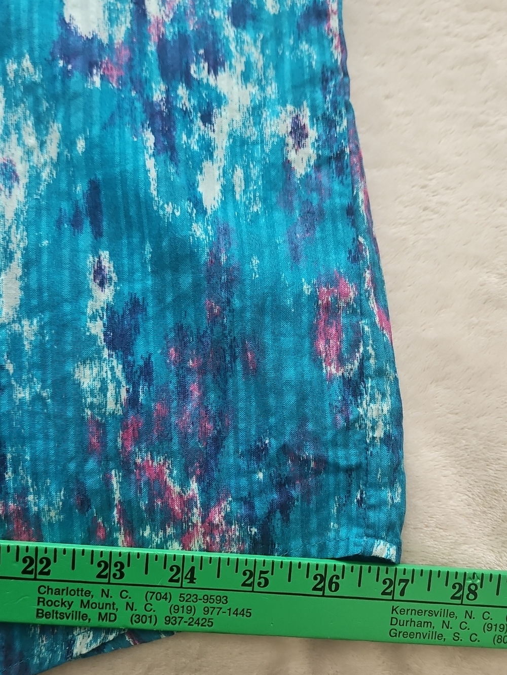 Westbound Long Sleeve Collared Partial Button Relaxed Tunic: Turquoise Monet: XL - Picture 14 of 16